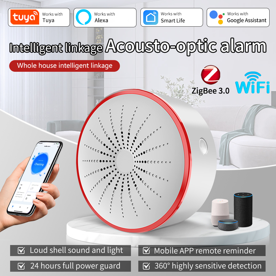 Home Security Blink - Inteligentna syrena alarmowa Tuya WiFi ZigBee,