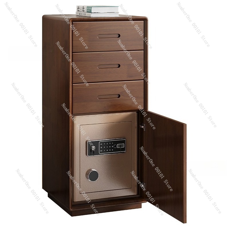 Home Security Units - Wielofunkcyjna szafka nocna z litego drewna