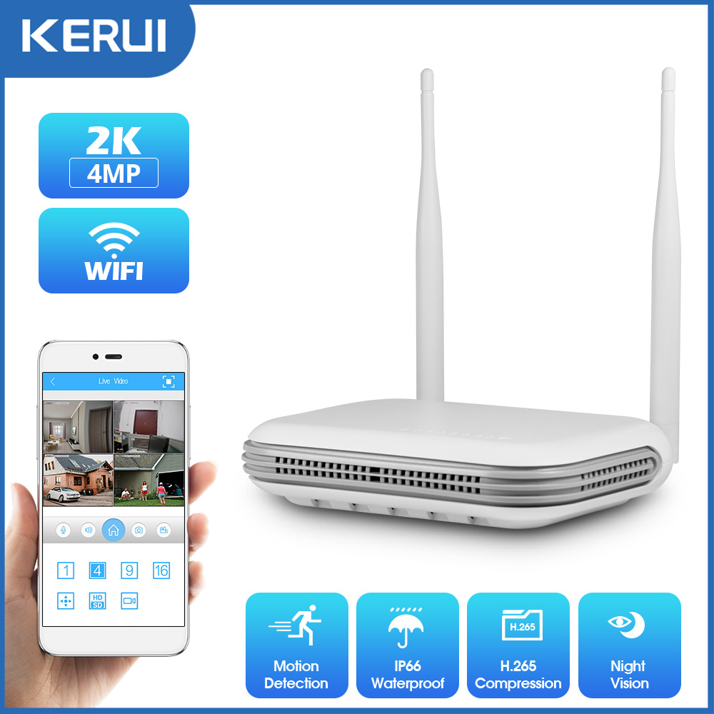 Nvr Kit 8 Channel - KERUI 2K 4MP zewnętrzna kamera Full